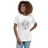 Death Card - Front & Back - Women's Relaxed T-Shirt - White