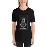 High Priestess Card - Front & Back - Unisex T-Shirt - Black