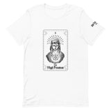 High Priestess Card - Front & Back - Unisex T-Shirt - White