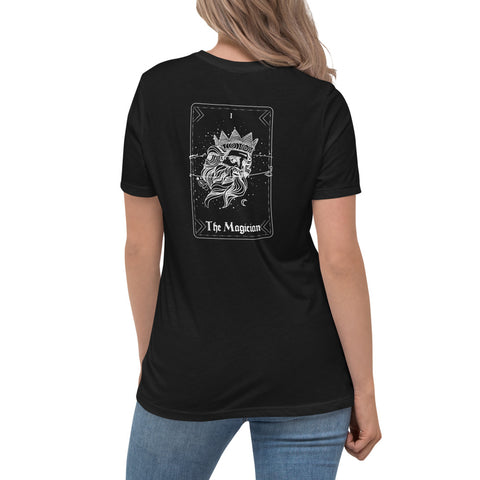 Magician Card - Back - Women's Relaxed T-Shirt - Black
