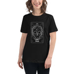 Death Card - Front & Back - Women's Relaxed T-Shirt - Black