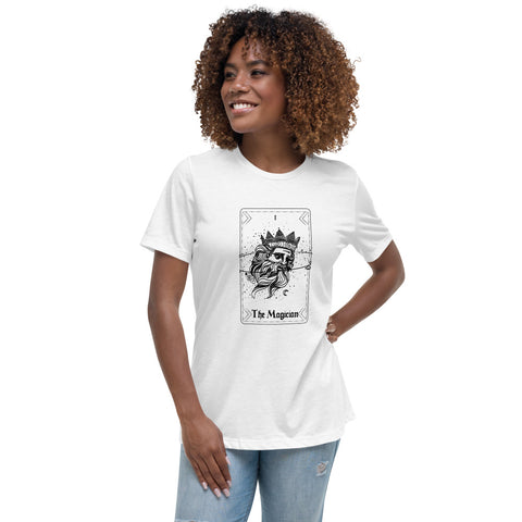 Magician Card - Front & Back - Women's Relaxed T-Shirt - White